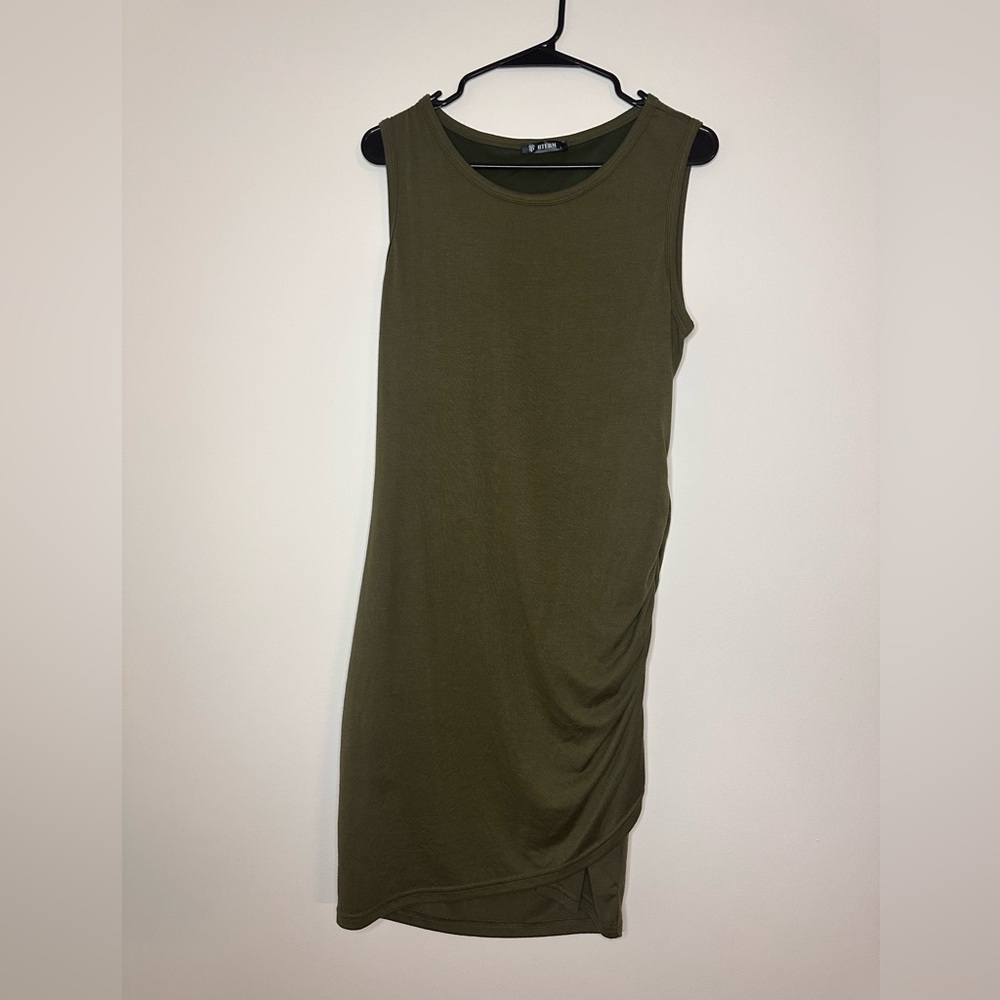 Army green bodycon dress
